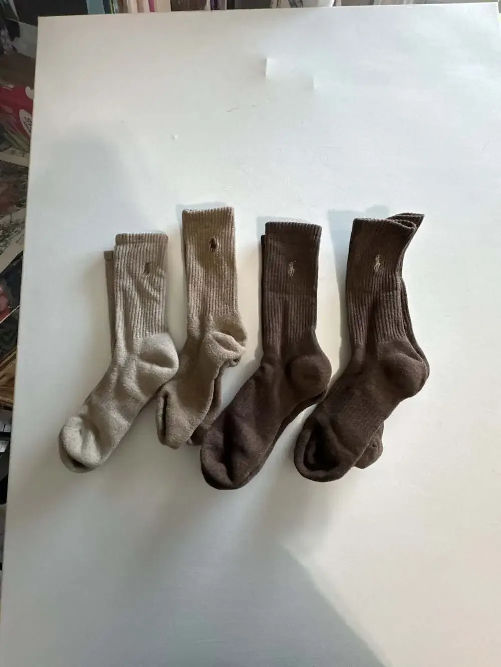 Polo Ralph Lauren Ribbed Crew Socks with Embroidered Pony Logo, 4-Pair Set